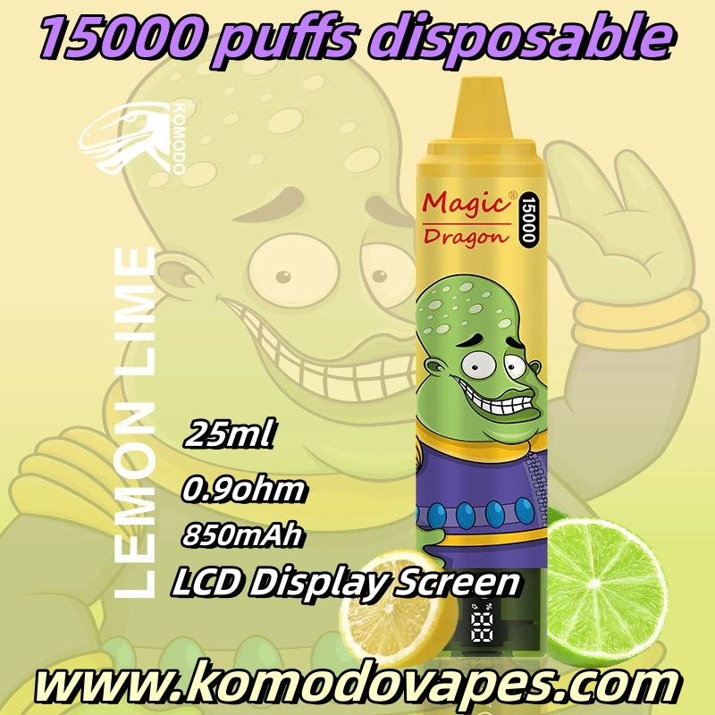 Unforgettable Vaping Experience with Magic Dragon 15000 Puffs in Lemon Lime Flavor