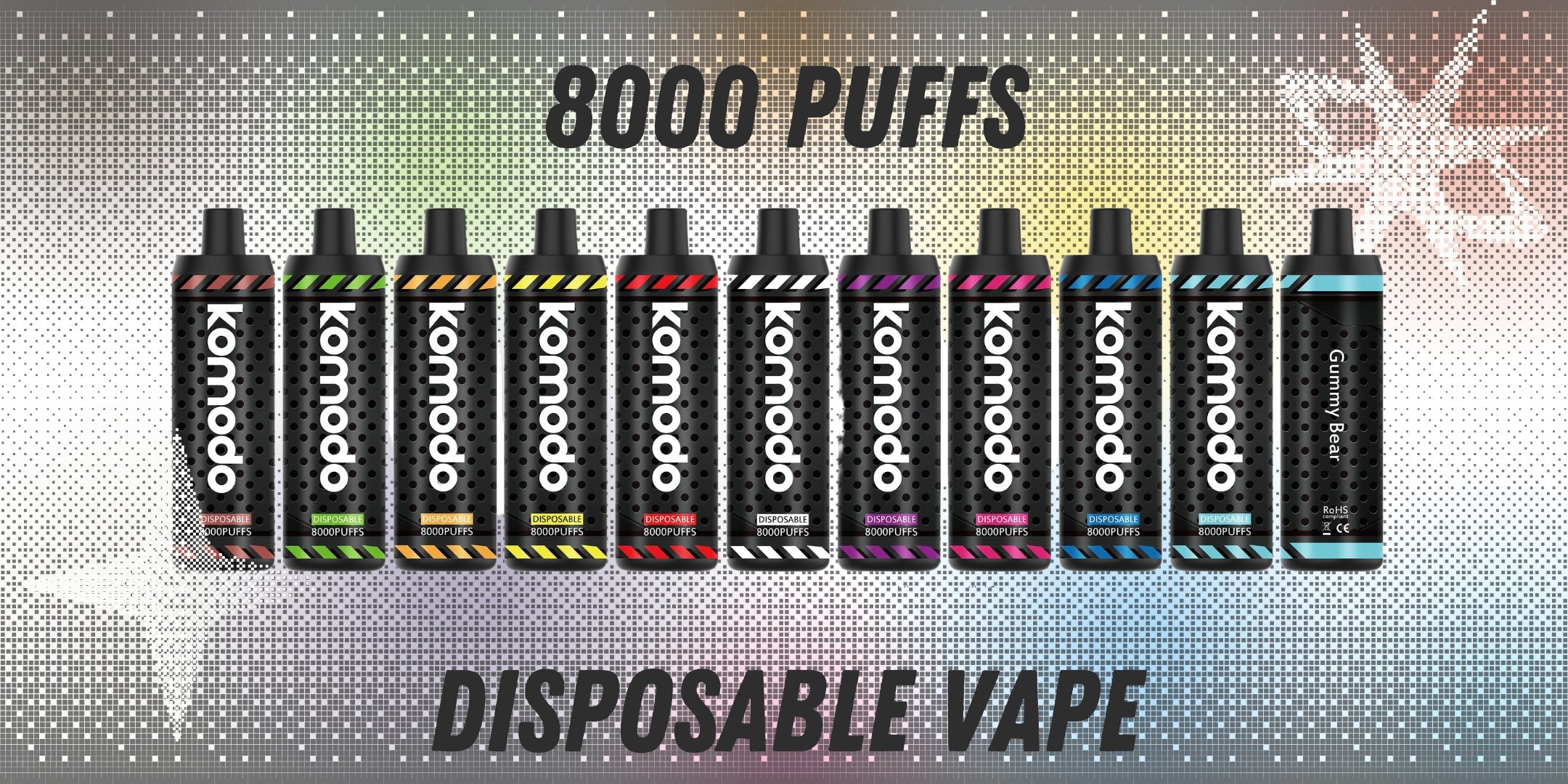 8000 Puffs Rechargeable Disposable Vape Pen | 10 flavor | KOMODO