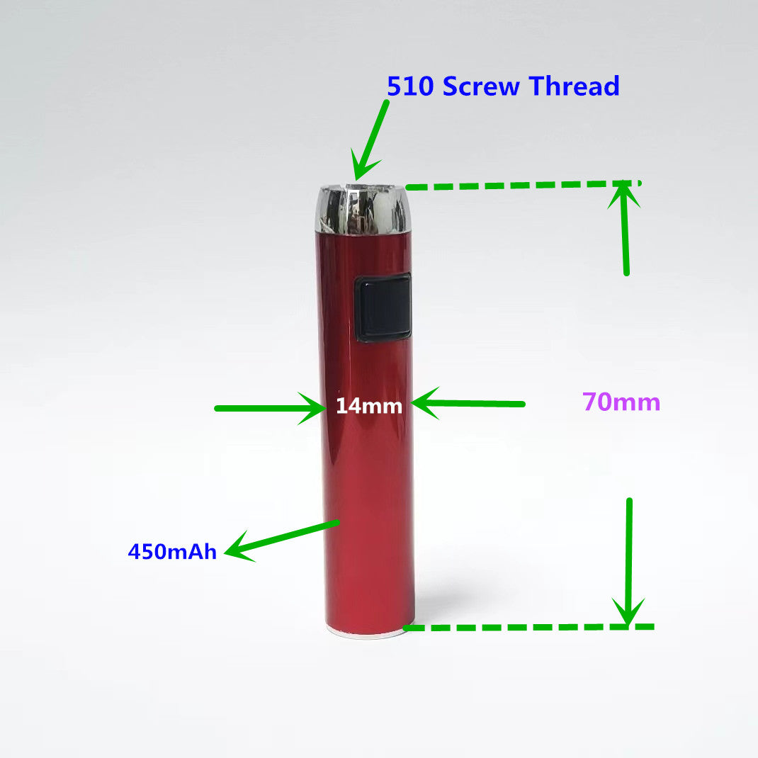 Longmada K14 510 thread battery for wax ,oil (1pc)（RED）