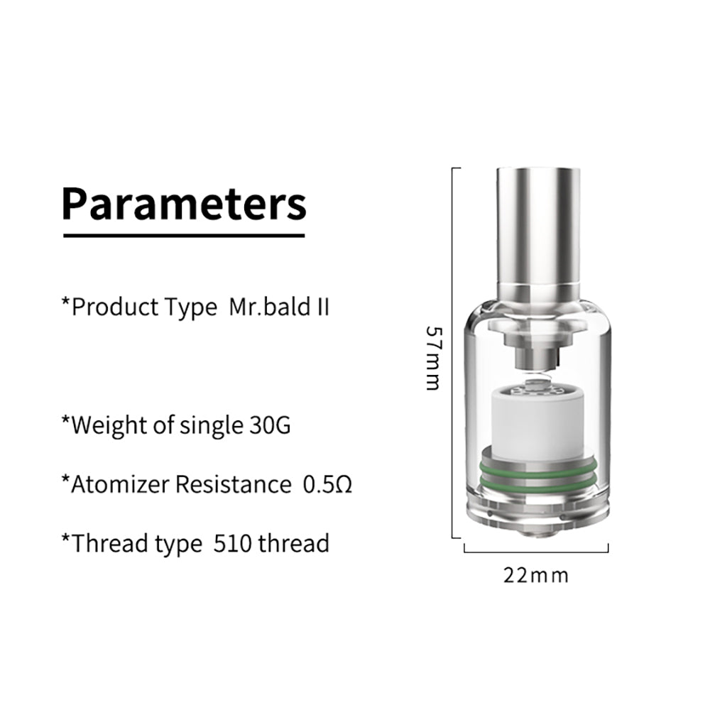 Longmada Mr Bald Ⅱ Herb Vaporizor Wickless Mr Bald Ⅱ Herb Vaporizer