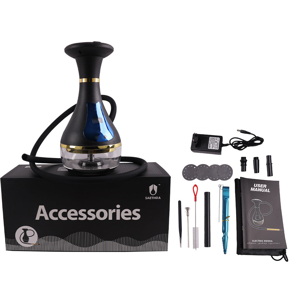 E-Hookah Shisha | Electronic Smoke Pipe with Rapid Heating | E-Cigarette Water Pipe Vaporizer  1 KIT