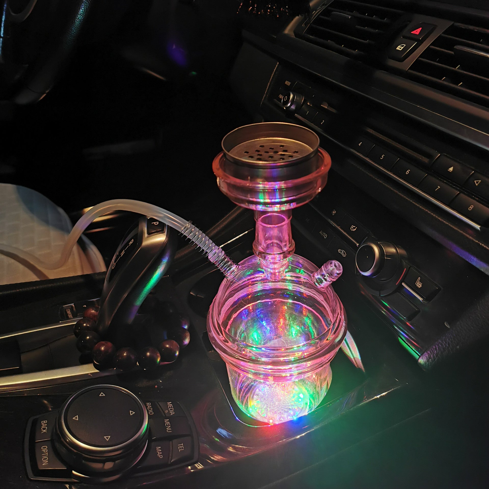 Car-Portable Hookah | LED Acrylic Water Pipe Shisha | Compact & Travel-Friendly Water Pipe