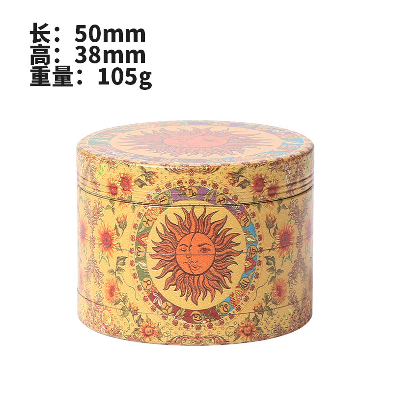 Longmada 50mm 4-layer zinc alloy multi-color metal grinder UV color printed all-inclusive grindercreative design (1pc)