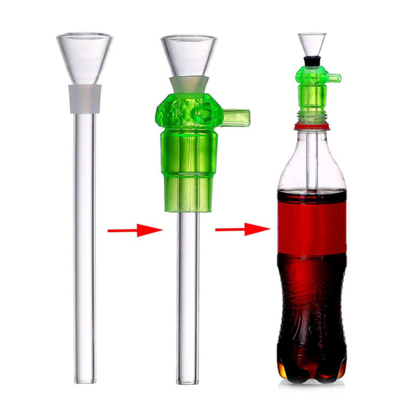 Portable New Glass Hookah Pipe – Cola Bottle Design with Three-Way Assembly (1pcs)