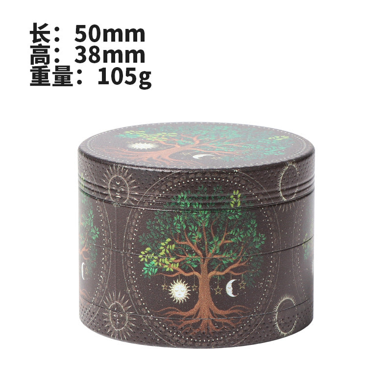 Longmada 50mm 4-layer zinc alloy multi-color metal grinder UV color printed all-inclusive grindercreative design (1pc)