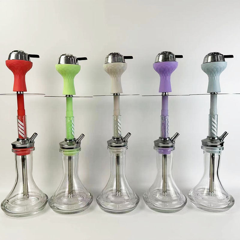 Alloy Glass Silicone Hookah Set | Single-Hose Arabian Water Pipe | Premium Shisha Kit